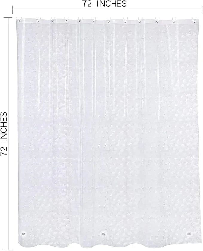 LQFMEHOT EVA Clear Shower Curtain Liner, 3D Water Cube 5G Shower Liners with 12 Rustproof Metal Grommets and Weighted Magnets, Waterproof Duty for Bathroom 72 x 72 - ModernBath