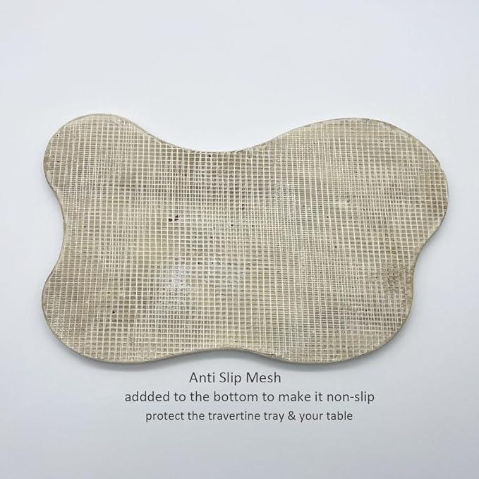 Natural Travertine Tray Luxury Travertine Vanity Organizer Cloud Shape for Bathroom Kitchen Counter, Decorative Tray for Dresser Home Décor - ModernBath