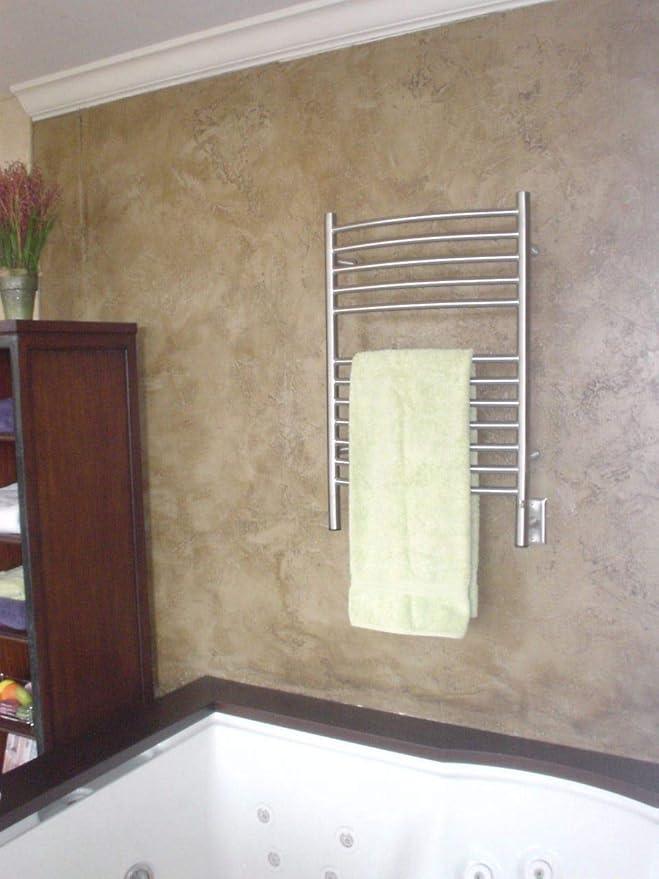 Amba Jeeves ECB Model E-Curved 12-Bar Hardwired Towel Warmer in Brushed - ModernBath