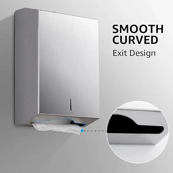 Paper Towel Dispenser Wall Mount - Multifold Trifold Paper Towel Dispensers, Large Capacity Stainless Steel Tissue Holder, Suitable for Bathrooms and Public Places - ModernBath