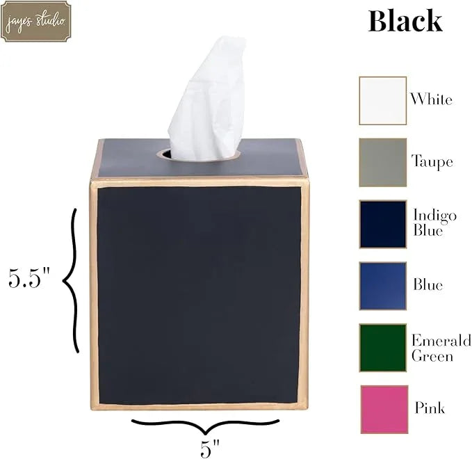 Jaye’s Studio Decorative Tissue Box Cover Square, Metal Modern Tissue Box Cover Farmhouse Decor for Bathroom Accessories Gold Desk Decor Home & Bedroom Black Tissue Box Holder Facial Tissue Dispenser - ModernBath