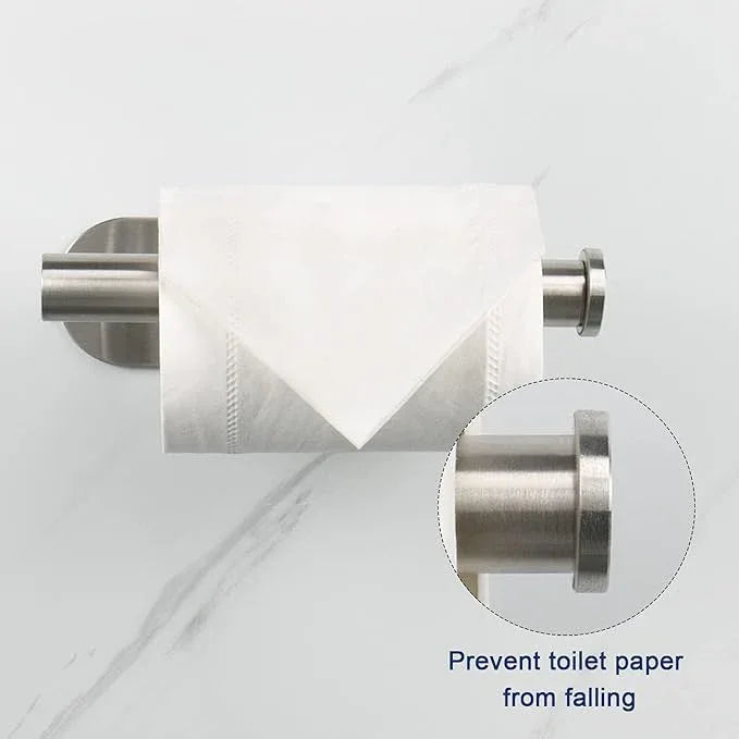 NearMoon Toilet Paper Holder Self Adhesive, Premium Thicken SUS304 Stainless Steel Rustproof Adhesive Toilet Roll Holder no Drilling for Bathroom, Kitchen, Washroom (3 Pack, Brushed Nickel) - ModernBath
