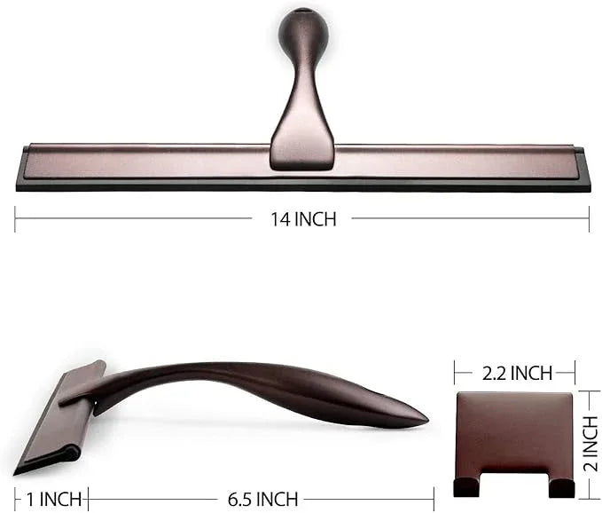Hiware All-Purpose Shower Squeegee for Shower Doors, Bathroom, Window and Car Glass - Bronze, Stainless Steel, 14 Inches - ModernBath