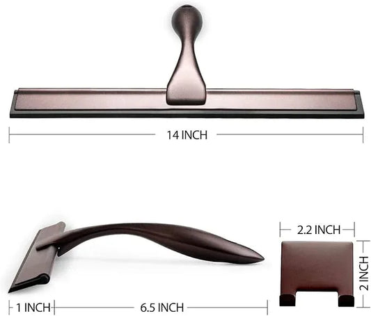 Hiware All-Purpose Shower Squeegee for Shower Doors, Bathroom, Window and Car Glass - Bronze, Stainless Steel, 14 Inches - ModernBath