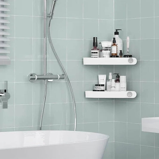 Sotfamily Shower Caddy Corner, 2 Pack Adhesive Corner Shower Shelves for Bathroom Organizers and Storage, Rust Free Plastic Rack for Bathroom Accessories & Decor, White - ModernBath