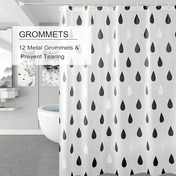 TIKABC Shower Curtain Liner, 4G PEVA Shower Liner, Plastic Waterproof Shower Curtains, 72x72 inch with Grommet Holes 3 Magnetic Weights - ModernBath