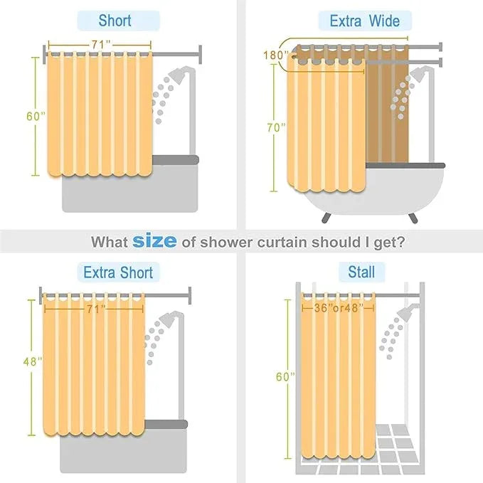 GBYcLyw RV Stall Short Shower Curtain Liner 48x60'', Small Narrow Peva Plastic Vinyl Shower Curtain Sets for Dorm Stand Up Single Bathroom Shower - ModernBath