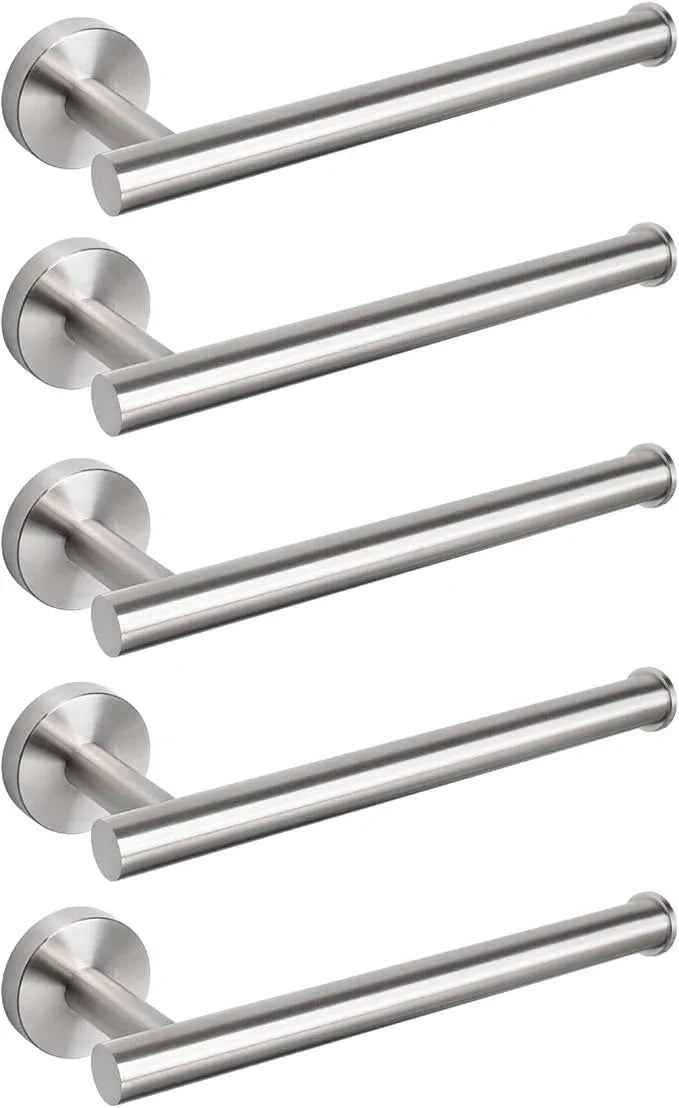 NearMoon Hand Towel Holder/Towel Ring, Thicken Stainless Steel Hand Towel Bar for Bathroom, Rustproof Wall Mounted Towel Rack, Contemporary Style Bath Accessories, 9 Inch (5 Pack, Brushed Nickel) - ModernBath