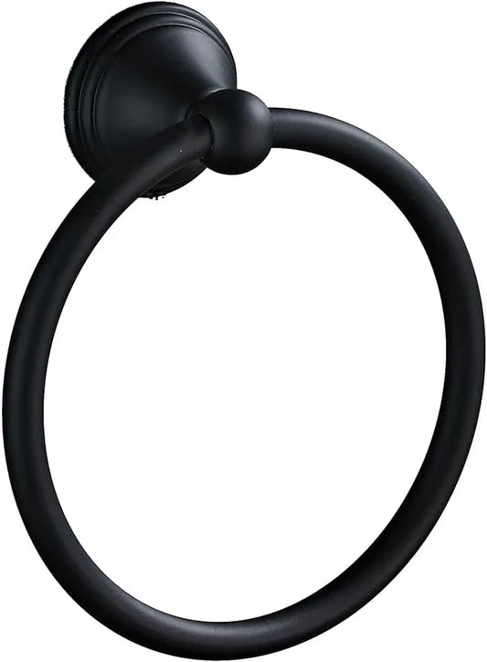 Towel Ring for Bathroom, Matte Black Hand Towel Holder 1 Pack, Bathroom Accessories and Towel Racks for Bathroom Wall Mount - ModernBath