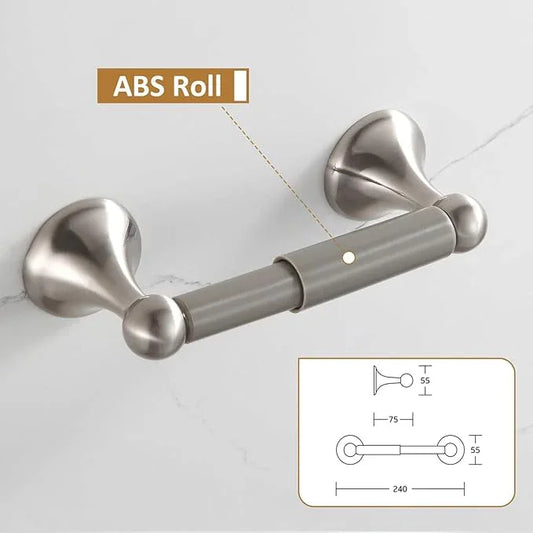 BGL Bathroom Accessories Set, Glossy Stain Nickel Expandable Towel Bar 4-Piece Bathroom Accessory Set Wall Mounted Towel Ring Robe Hook Toilet Paper Holder Towel Holder - ModernBath