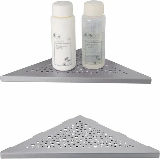 Brushed Nickel 10’’ Corner Shower Shelf Bathroom Shower Shelves, 2 Pack Triangular 304 Stainless Steel Shower Corner Shelf for Tiled Walls, No Drilling - ModernBath