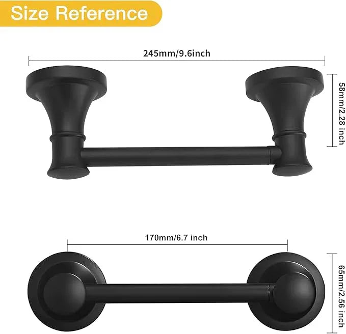BESy Wall Mounted Toilet Paper Roll Holder Rustproof Toilet Tissue Holder Bathroom Flexible Pivoting Handle Tissue Roll Holder, Matte Black, Stainless Steel - ModernBath