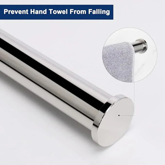 NearMoon Hand Towel Holder/Towel Ring, Thicken Stainless Steel Hand Towel Bar for Bathroom, Rustproof Wall Mounted Towel Rack, Contemporary Style Bath Accessories, 9 Inch (2 Pack, Chrome Finish) - ModernBath