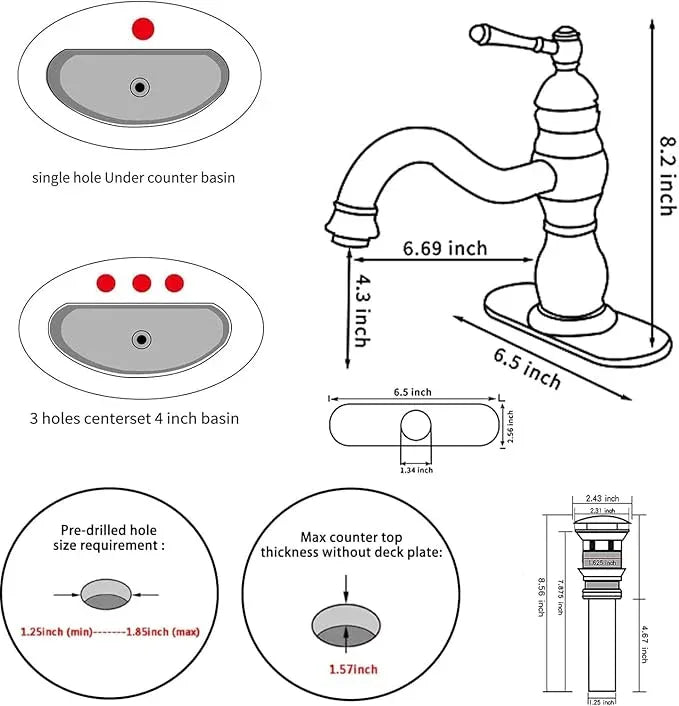Bathroom Faucet Brushed Gold GGStudy 360° Swivel Bathroom Vanity Faucet Single Handle One Hole Bathroom Sink Faucet Basin Matching Pop Up Drain with Overflow - ModernBath