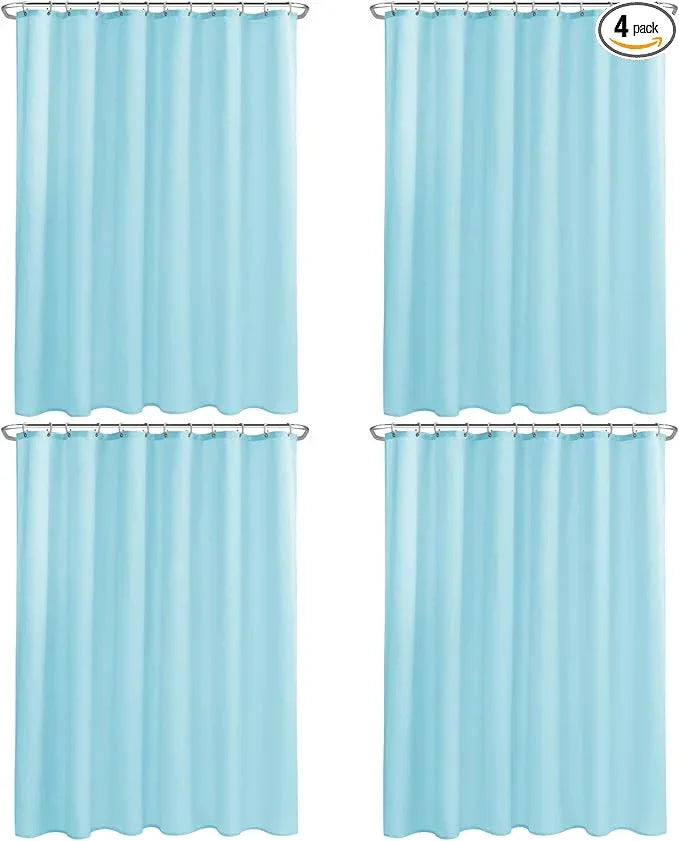 Nasitos Fabric Shower Curtain Liners 4 Pack - W72 x H72 - Washable & Water Resistant Cloth Shower Liner for Bathroom, Soft Hotel Quality, Standard Size (Blue, Include 8 Separate Magnets) - ModernBath