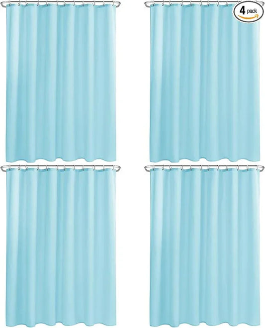 Nasitos Fabric Shower Curtain Liners 4 Pack - W72 x H72 - Washable & Water Resistant Cloth Shower Liner for Bathroom, Soft Hotel Quality, Standard Size (Blue, Include 8 Separate Magnets) - ModernBath