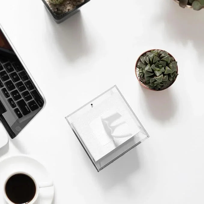 HIIMIEI Acrylic Tissue Box Cover 5.4x5.4x5.4'' Clear Tissue Holder Napkin Dispenser for Home Office Restaurant-Clear - ModernBath