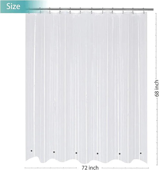 Mrs Awesome 72x68 Shorter Shower Curtain Liner with 6 Magnets Clear PEVA Waterproof Plastic Shower Curtain 72 x 68 inches, Clear - ModernBath