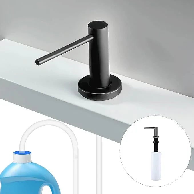 GZOII Soap Dispenser for Kitchean Sink, Built in Black Soap Dispenser Stainless Steel Soap Pump with 40" Extension Tube and 500ml Bottle - ModernBath