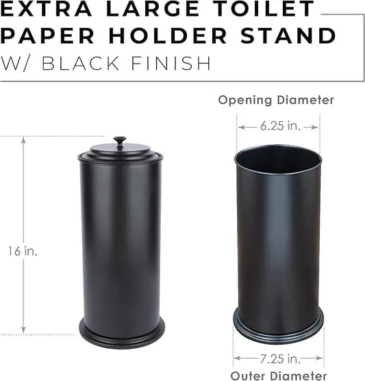 JS Jackson Supplies Free Standing Extra Large Toilet Paper Holder - Matte Black - ModernBath