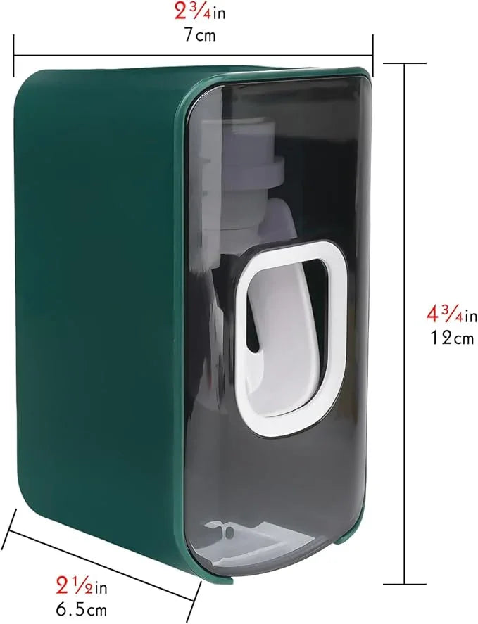 2 Slot Toothbrush Holder and Toothpaste Dispenser Wall Mounted, Automatic Toothpaste Squeezer, 2 in 1 Tooth Brush Toothpaste Organizer for Shower (Green) - ModernBath