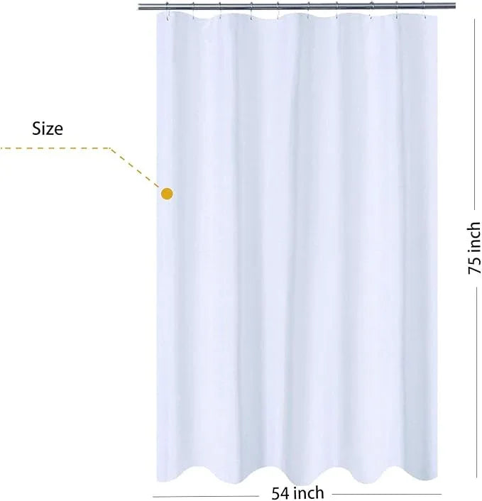 N&Y HOME Fabric Shower Curtain Liner Longer Stall Size 54 x 75 inches, Hotel Quality, Washable, White Bathroom Curtains with Grommets, 54x75 - ModernBath
