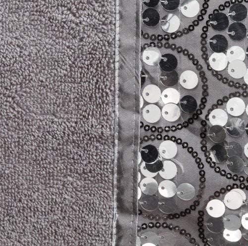 Zahari Home Sinatra Modern Bathroom Towel Set 3 Piece Towel Bath Towel, Hand Towel and Wash Towel Luxury Contemporary Decor Bling Silver Bath Towel Sets Soft, Plush and Highly Absorbent - ModernBath