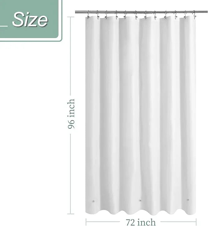 Mrs Awesome Extra Long Shower Curtain Liner with 3 Magnets, Ceiling to Floor XL PEVA Plastic Shower Curtain for Bathroom Lightweight & Waterproof, 72 x 96, White - ModernBath