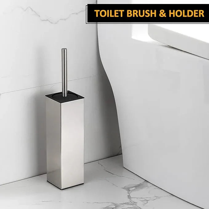 BGL Toilet Brush Holder Freestanding,Brushed Nickel,304 Stainless Steel,SUS304 Toilet Bowl Brush and Holder for Bathroom - Space Saving,Sturdy,Deep Cleaning,Covered Brush - ModernBath
