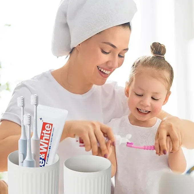 White Toothbrush Holders for Bathrooms - 2 Cups Ceramic Toothbrush Toothpaste Holders Set, White Bathroom Tumbler Cups Reusable Toothbrush Mouthwash Cup, Bathroom Counter Organizer. - ModernBath