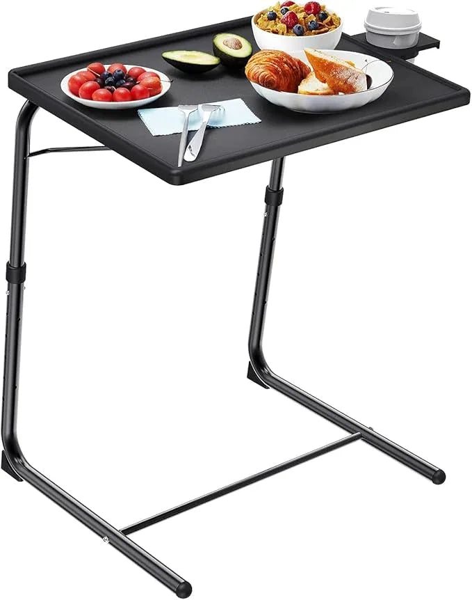 HUANUO Adjustable TV Tray Table - TV Dinner Tray on Bed & Sofa, Comfortable Folding Table with 6 Height & 3 Tilt Angle Adjustments (Black) - ModernBath