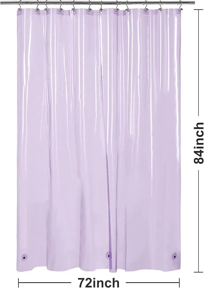 Barossa Design Extra Long Shower Curtain Liner with 3 Magnets - 72" x 84" XL, Waterproof PEVA Lightweight Shower Liner for Bathroom, PVC Free, Metal Grommets - Clear Lavender, 72x84 - ModernBath
