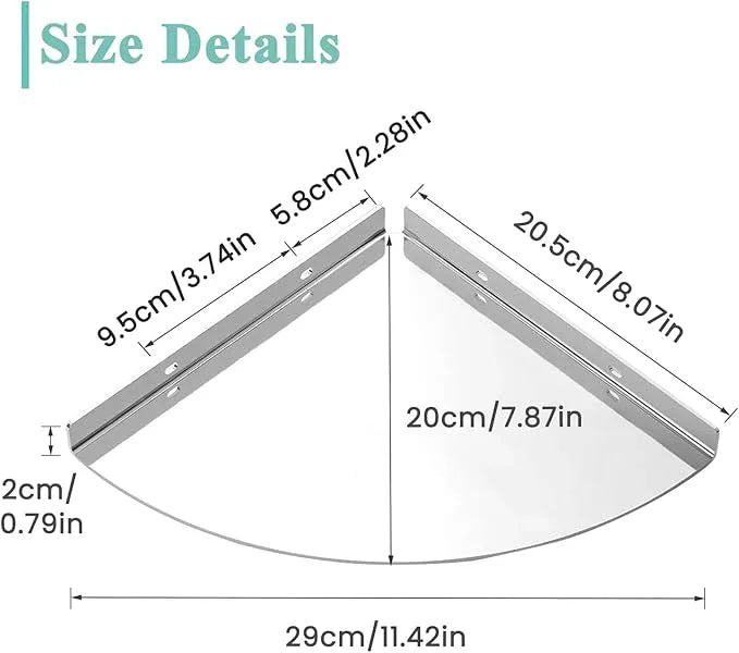 2PC Corner Shelves 304 Stainless Steel Bathroom Shower Shelves Waterproof Wall Mounted Heavy Duty Shower Corner Shelves for Bathroom and Bedroom(Chrome, 2 PC) - ModernBath