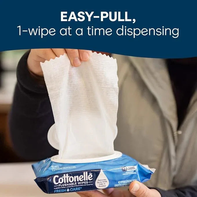 Cottonelle XL Flushable Wet Wipes, Adult Wipes Large, 2 Flip-Top Packs, 45 Wipes Per Pack (90 Total Wipes), Packaging May Vary - ModernBath