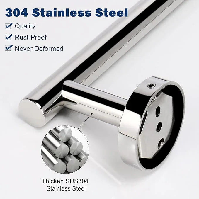 NearMoon Hand Towel Holder/Towel Ring, Thicken Stainless Steel Hand Towel Bar for Bathroom, Rustproof Wall Mounted Towel Rack, Contemporary Style Bath Accessories, 9 Inch (3 Pack, Chrome Finish) - ModernBath