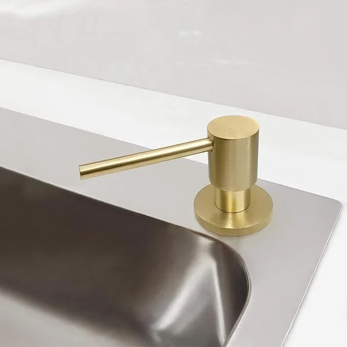 EADOT Deck Mounted Brass Kitchen Sink Soap Dispenser or Lotion Dispenser with 17OZ Above The Sink Refillable Bottle(Brushed Gold) - ModernBath