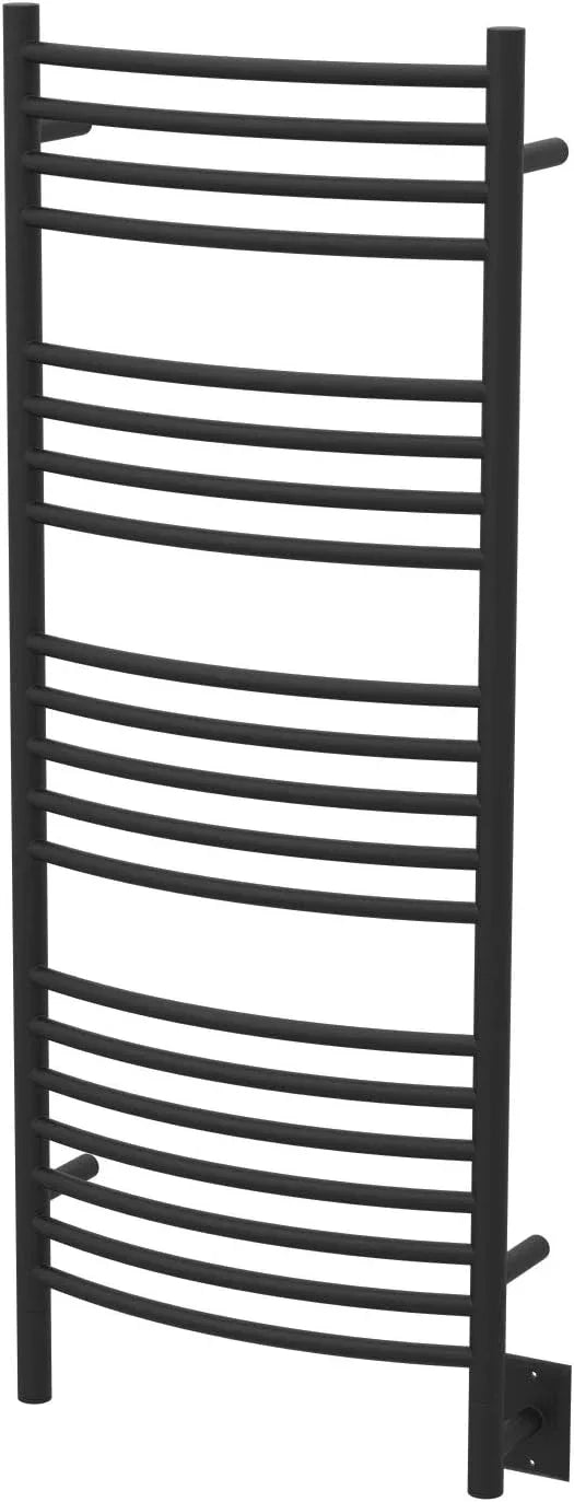 Amba Jeeves DCMB Model D-Curved 20-Bar Hardwired Towel Warmer in Matte Black - ModernBath
