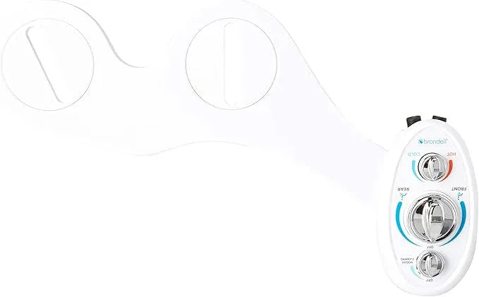 Brondell Bidet Left Hand Bidet Attachment SouthSpa Dual Temperature and Dual Nozzle - control panel on left side - Dual Temperature for warm water wash with Dual Positionable Nozzles, LH-22 - ModernBath