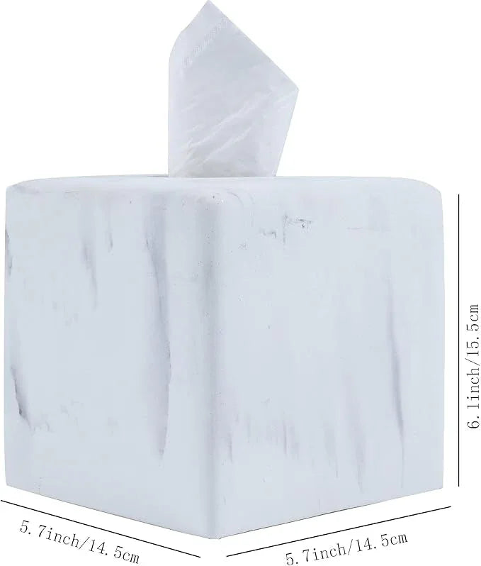 Hymmah Modern Square Tissue Box Cover Holder,Bathroom Accessories Decor Unique Design Tissue Box Cover for Bathroom Vanity Counter Tops Also Great for Bedrooms and Living Rooms - ModernBath