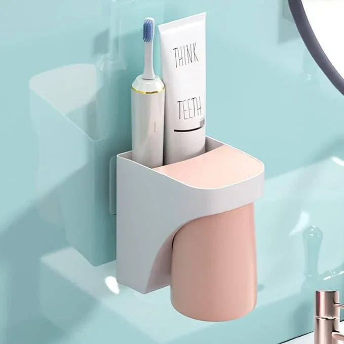 Toothbrush Holder Wall Mounted Suction Cup Set, sgzscl Bathroom Storage Organizer Space Saving for Family Members Father Mother and Son/Daughter (Noblewhite) - ModernBath