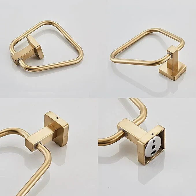 Brushed Gold Towel Ring for Bathroom, Kitchen Bath Towel Holder Hangers Wall Mount Heavy Duty Stainless Steel - ModernBath