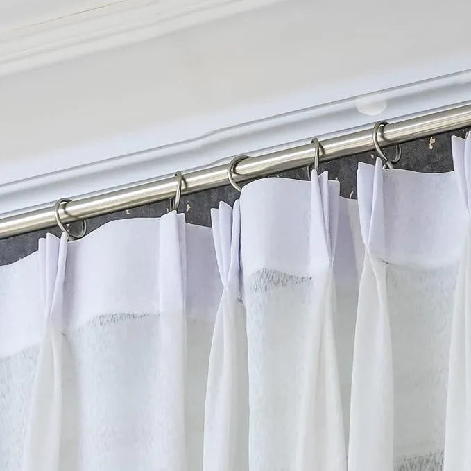 Hotop 30 Pcs Metal Drapery Curtain Rings 0.98/1.26/1.65 inch Interior Diameter and 30 Pcs Hanging Curtain Drapery Pin Hooks for Window Door Shower(Silver,42 mm) - ModernBath