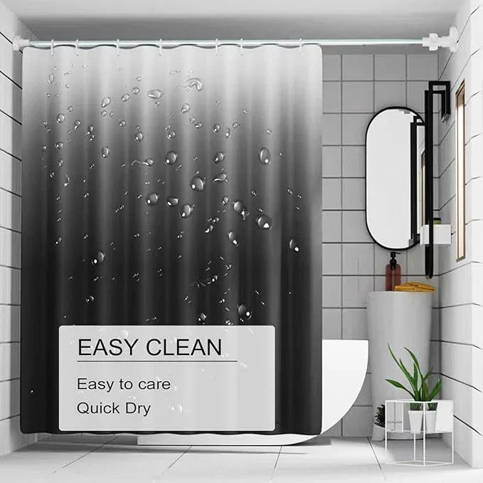 TIKABC Shower Curtain Liner, 4G PEVA Shower Liner, Plastic Waterproof Shower Curtains, with Grommet Holes and 3 Magnetic Weights(Gradient Grey) - ModernBath