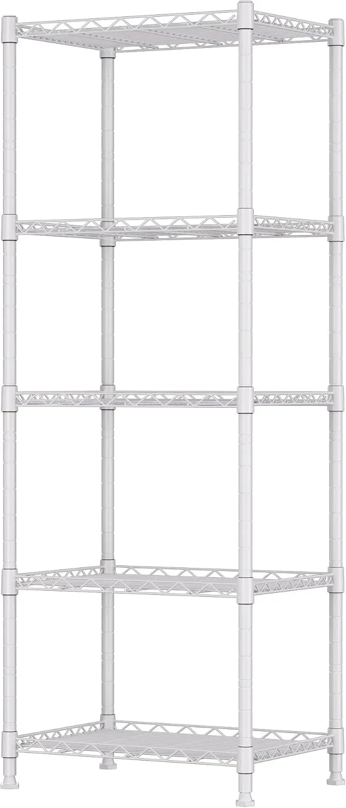 REGILLER 5-Wire Shelving Metal Storage Rack Adjustable Shelves,Standing Storage Shelf Units for Laundry Bathroom Kitchen Pantry Closet(White,11.8" D x 16.6" W x 53.5" H) - ModernBath
