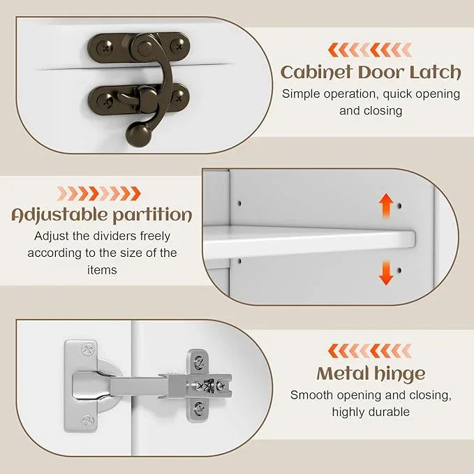 PAKASEPT 44.8" W Kitchen Wall Cabinet, Laundry Room Cabinets - Bathroom Wall Cabinet with Flip-Bottom Drawer and Hanging Rod, Storage Cabinets for Bathroom, Kitchen, Entryway, Laundry Room - ModernBath