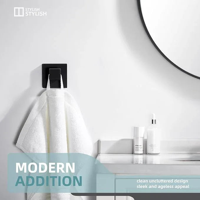 Angle Simple Towel Hook Matte Black, SUS 304 Stainless Steel Coat Robe Hook, Bathroom Hand Towel Hanger for Wall - ModernBath