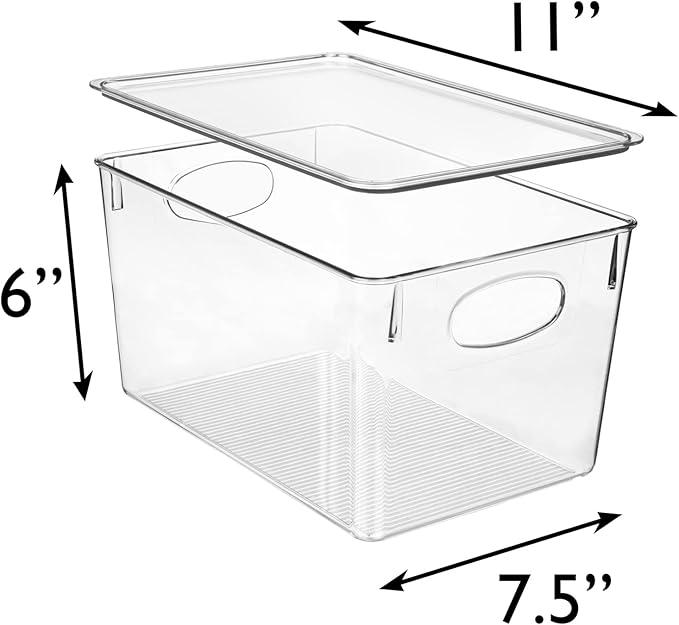 ClearSpace Plastic Storage Bins With lids, 4 Pack – Perfect Pantry Organization and Storage – Fridge Organizer, Pantry Storage Containers and Storage Bins, Cabinet Organizers - ModernBath