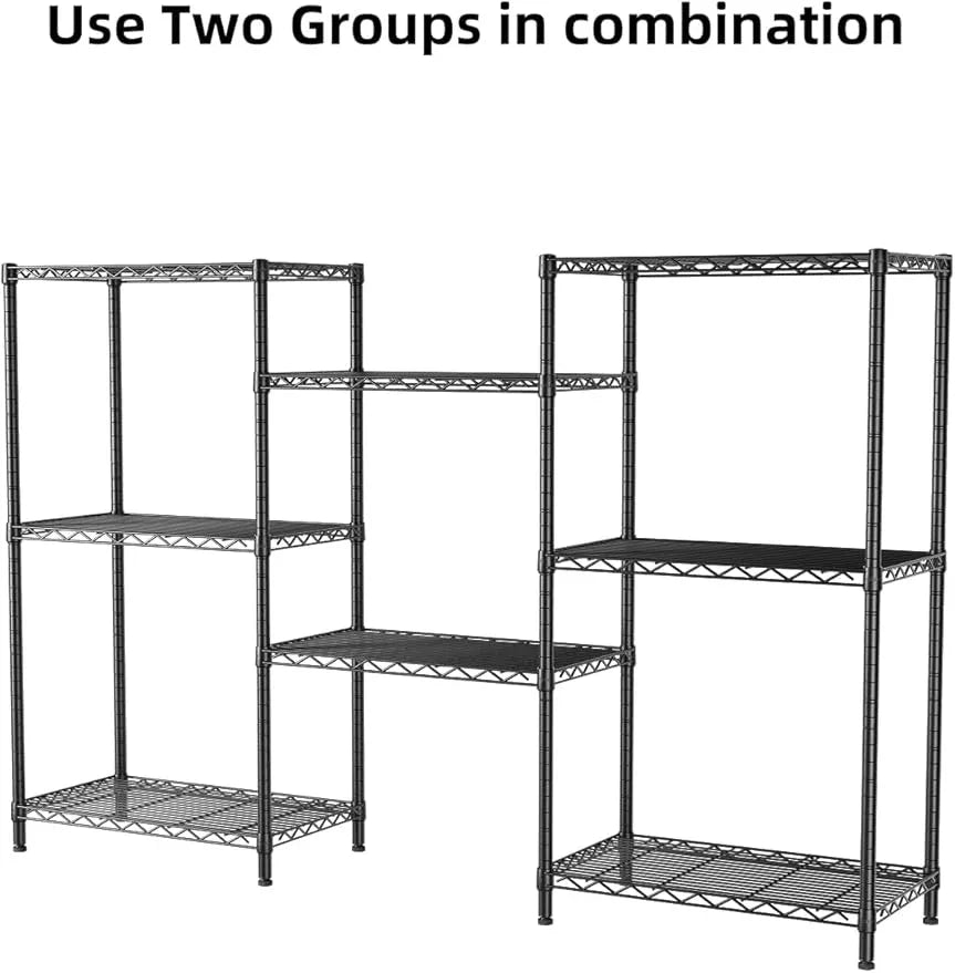 SINGAYE 4 Tier Storage Rack Wire Shelving Unit Shelves Metal for Pantry Closet Shelve Organization Kitchen Laundryroom 800Lbs Capacity 24" D x 14" W x 48" H Black - ModernBath