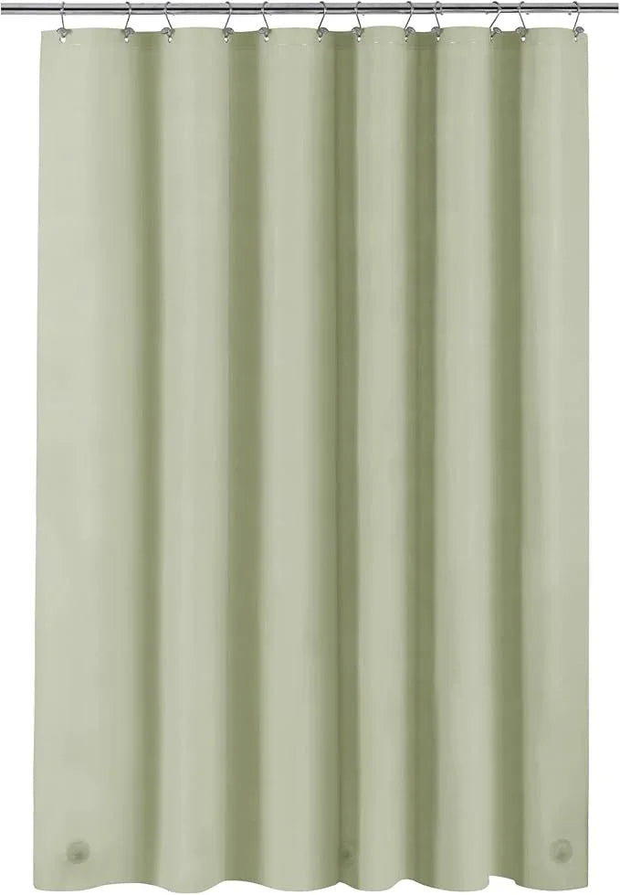 Sage Green Plastic Shower Curtain Liner - Premium PEVA Shower Liner BPA & PVC Free, No Chemical Smell, Lightweight Green Bath Curtain with 3 Magnets for Bathroom, 12 Metal Grommets - Sage - ModernBath