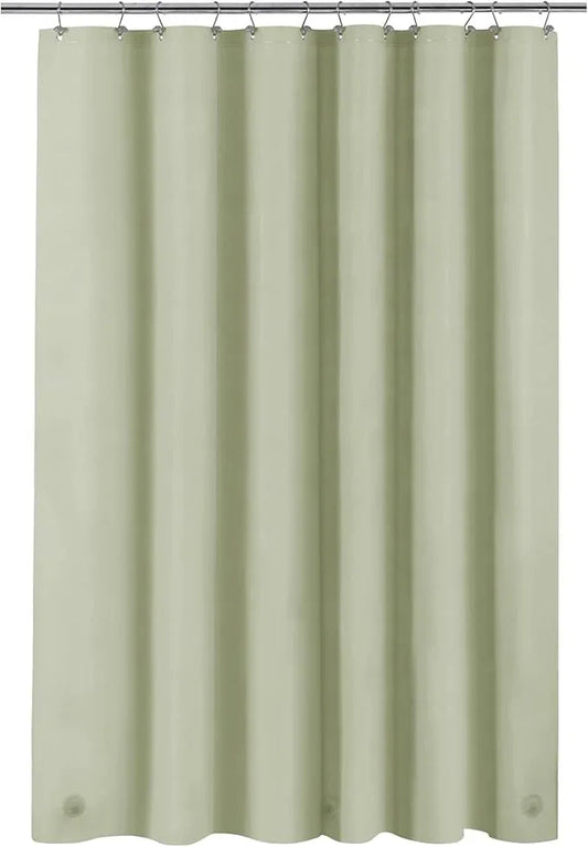 Sage Green Plastic Shower Curtain Liner - Premium PEVA Shower Liner BPA & PVC Free, No Chemical Smell, Lightweight Green Bath Curtain with 3 Magnets for Bathroom, 12 Metal Grommets - Sage - ModernBath